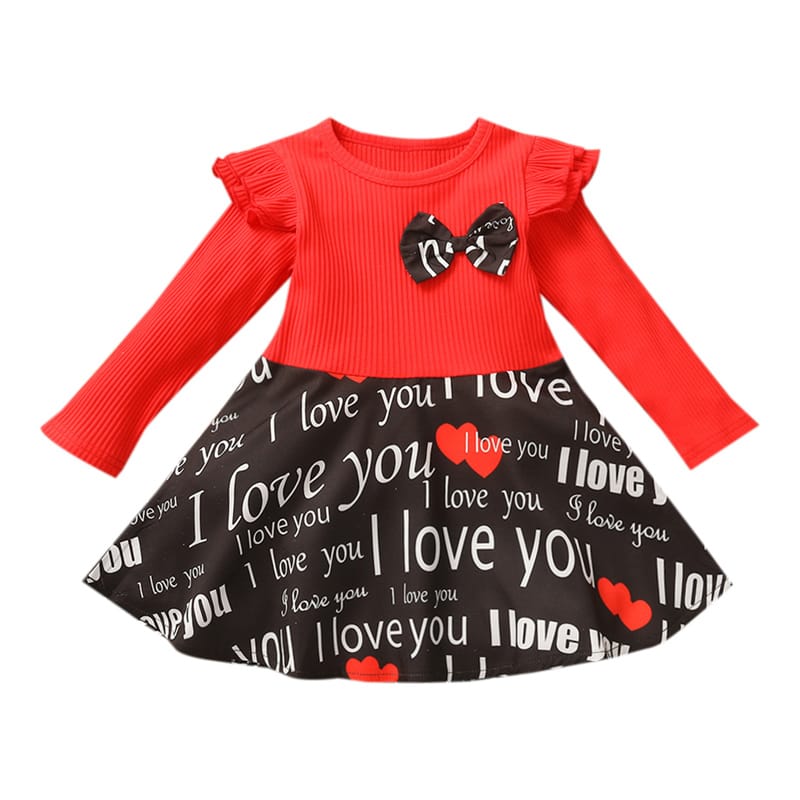 Robe pour Bébé fille imprimée love Chritmas