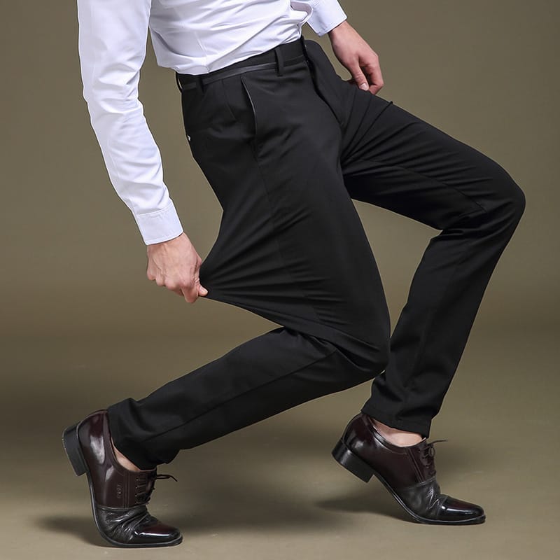 New Men’s Business Casual Trousers Slim High Stretch Pants