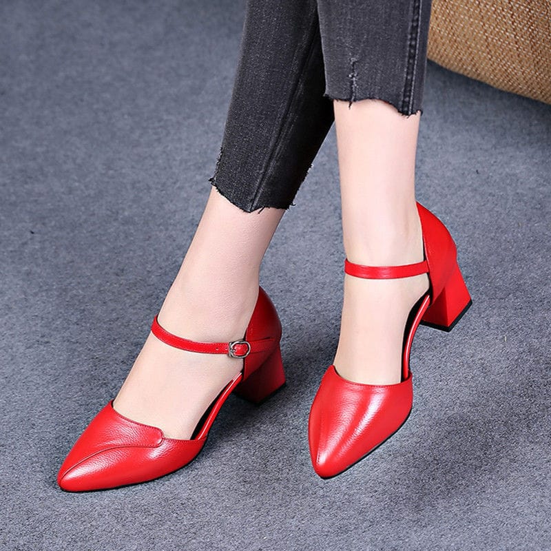 Runyue Red Mother’s Small Leather Shoes