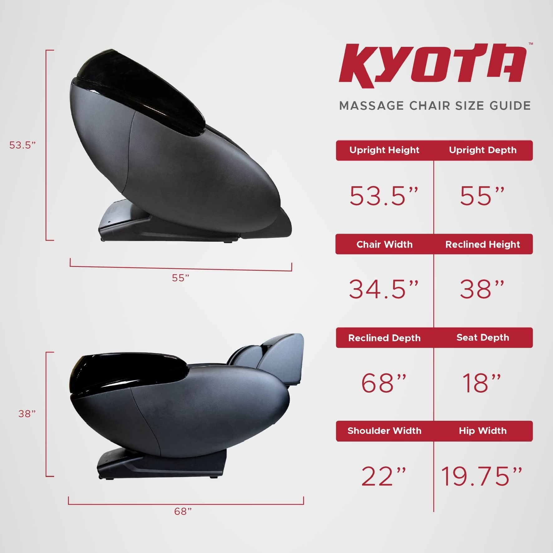 Kyota Kaizen M680 Full-Body Zero-Gravity 3D Massage Chair Recliner, (Black)
