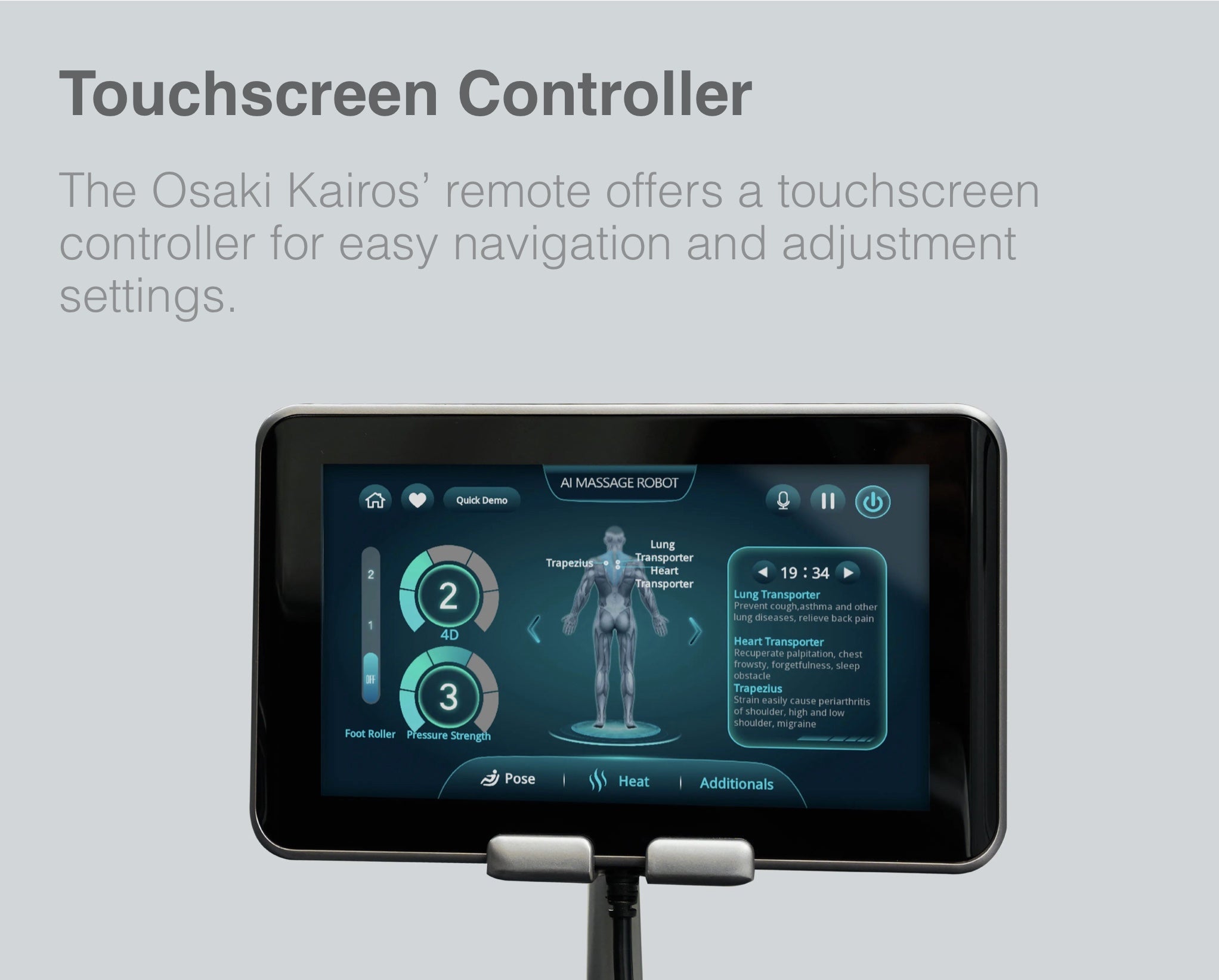 Osaki OP-Kairos 4D LT Massage Chair Touchscreen Controller