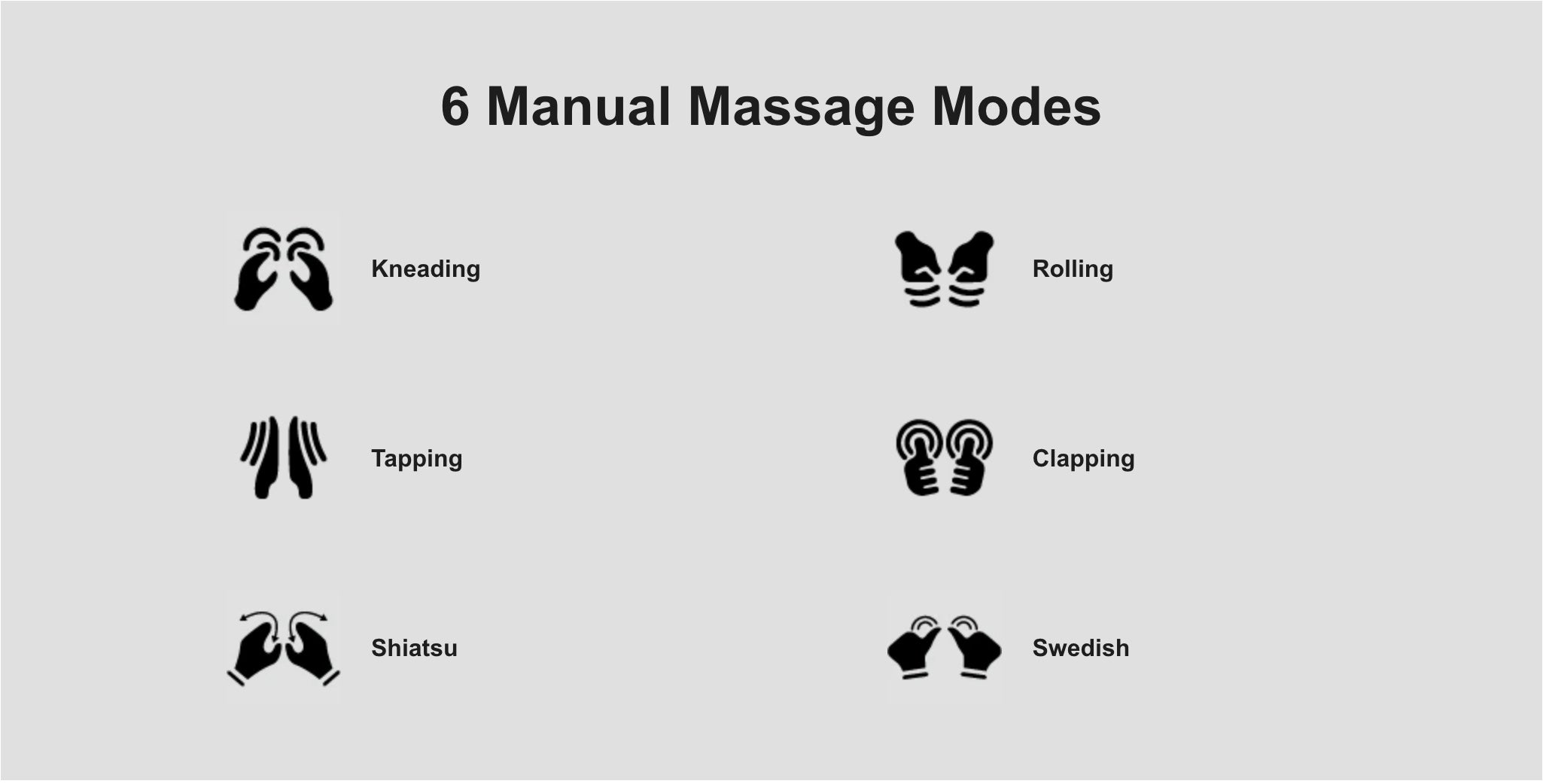 6 Manual Massage Modes