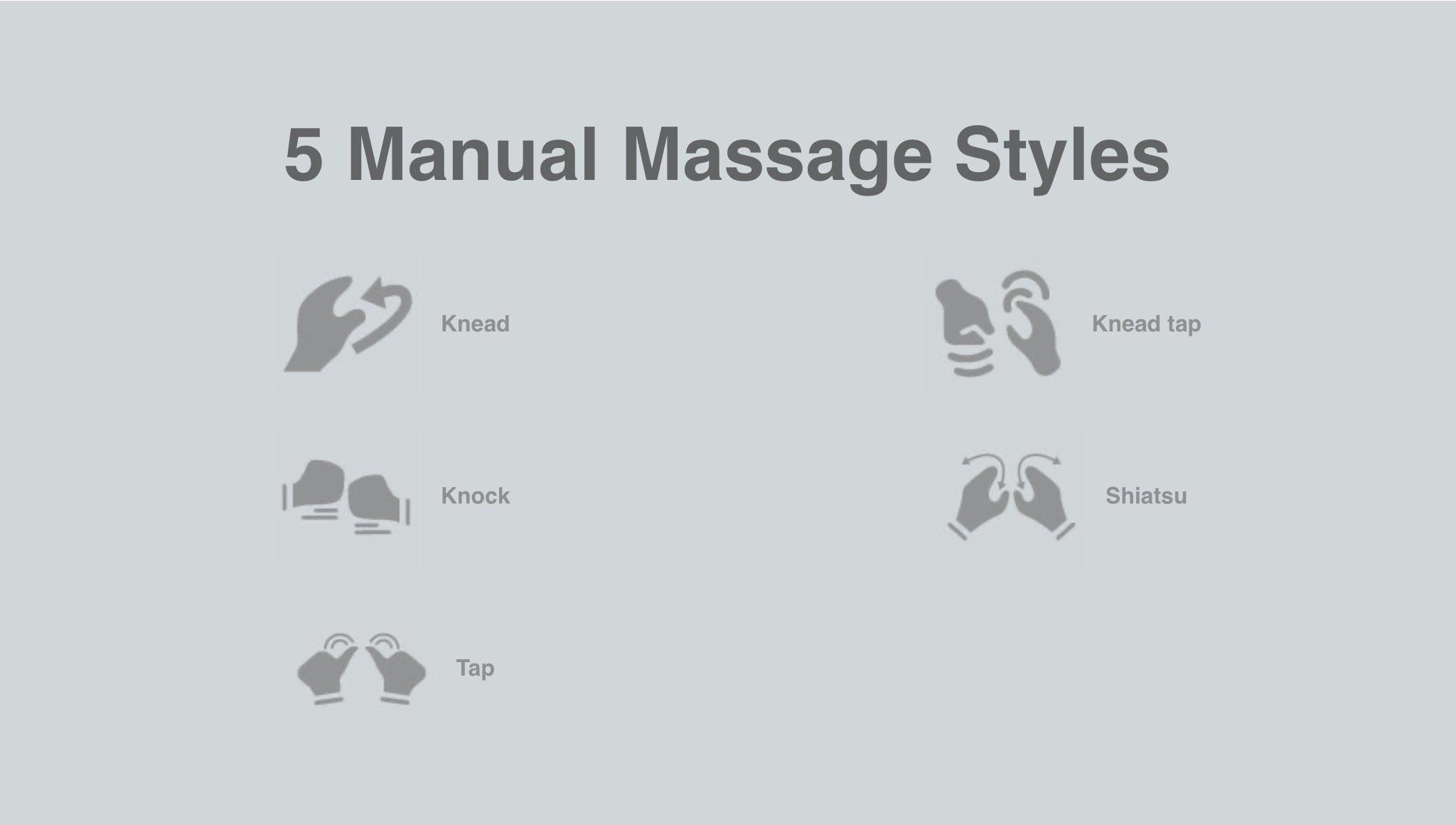 Osaki OP-Kairos 4D LT Massage Chair Manual Modes