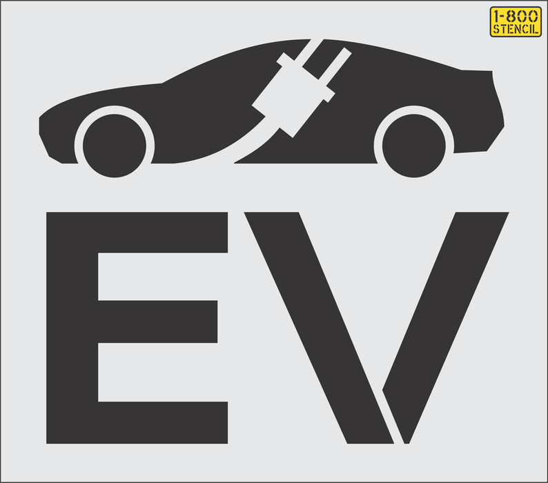 31" Electric Vehicle Logo Stencil — 1800Stencil