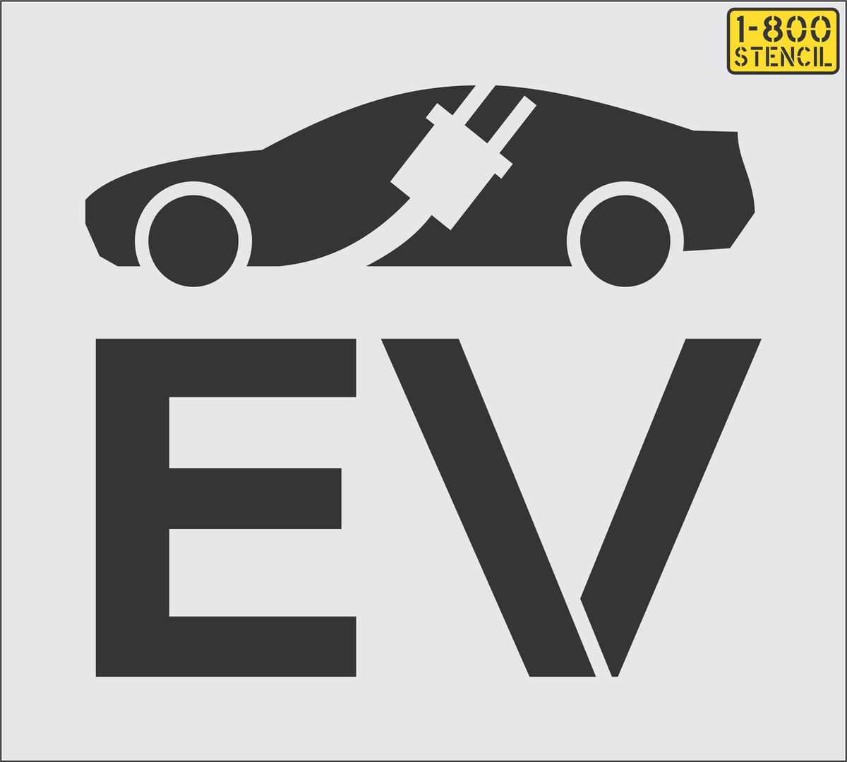 21" Electric Vehicle Logo Stencil — 1800Stencil