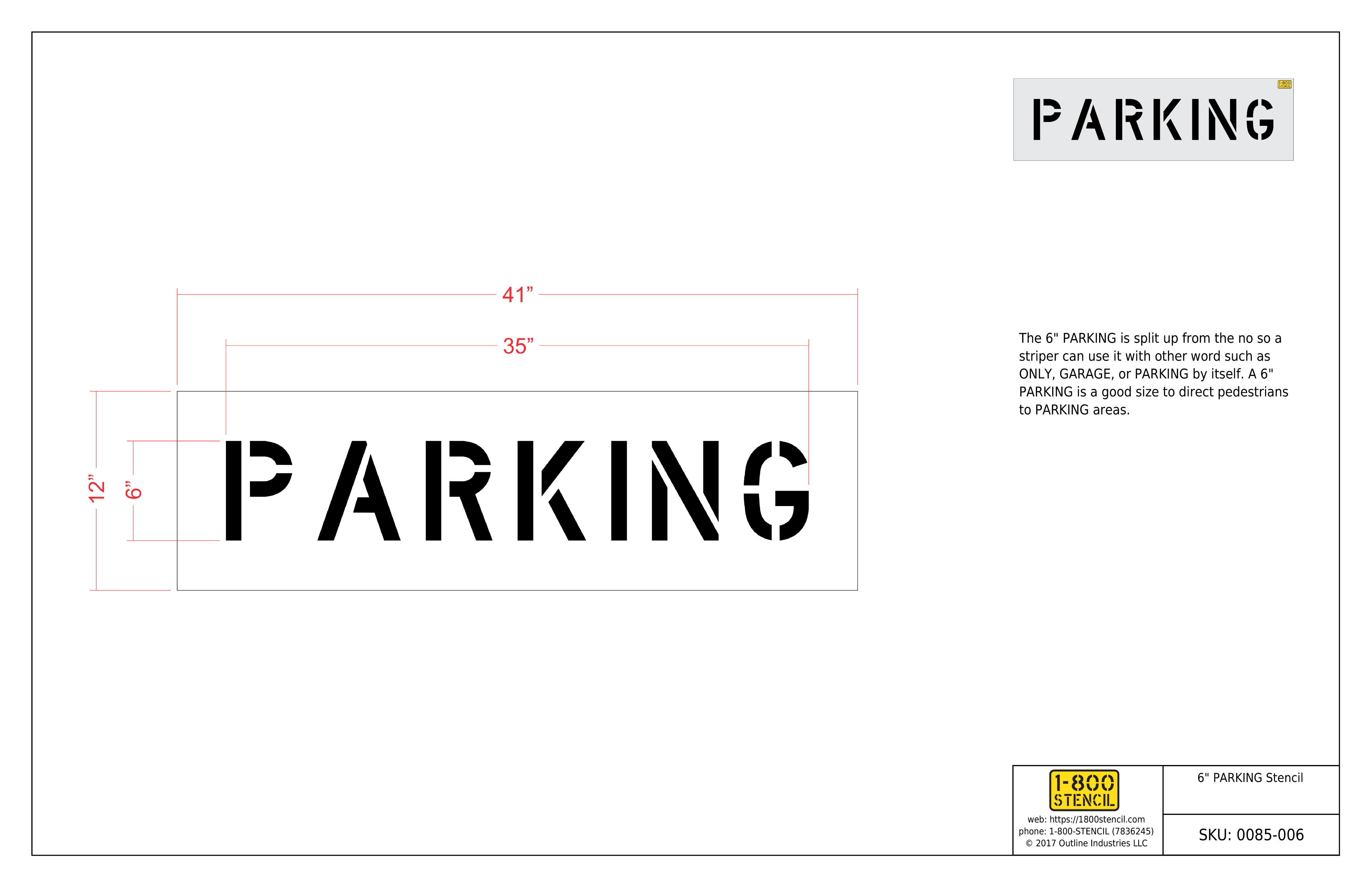 6 Parking Stencil 1 800 Stencil