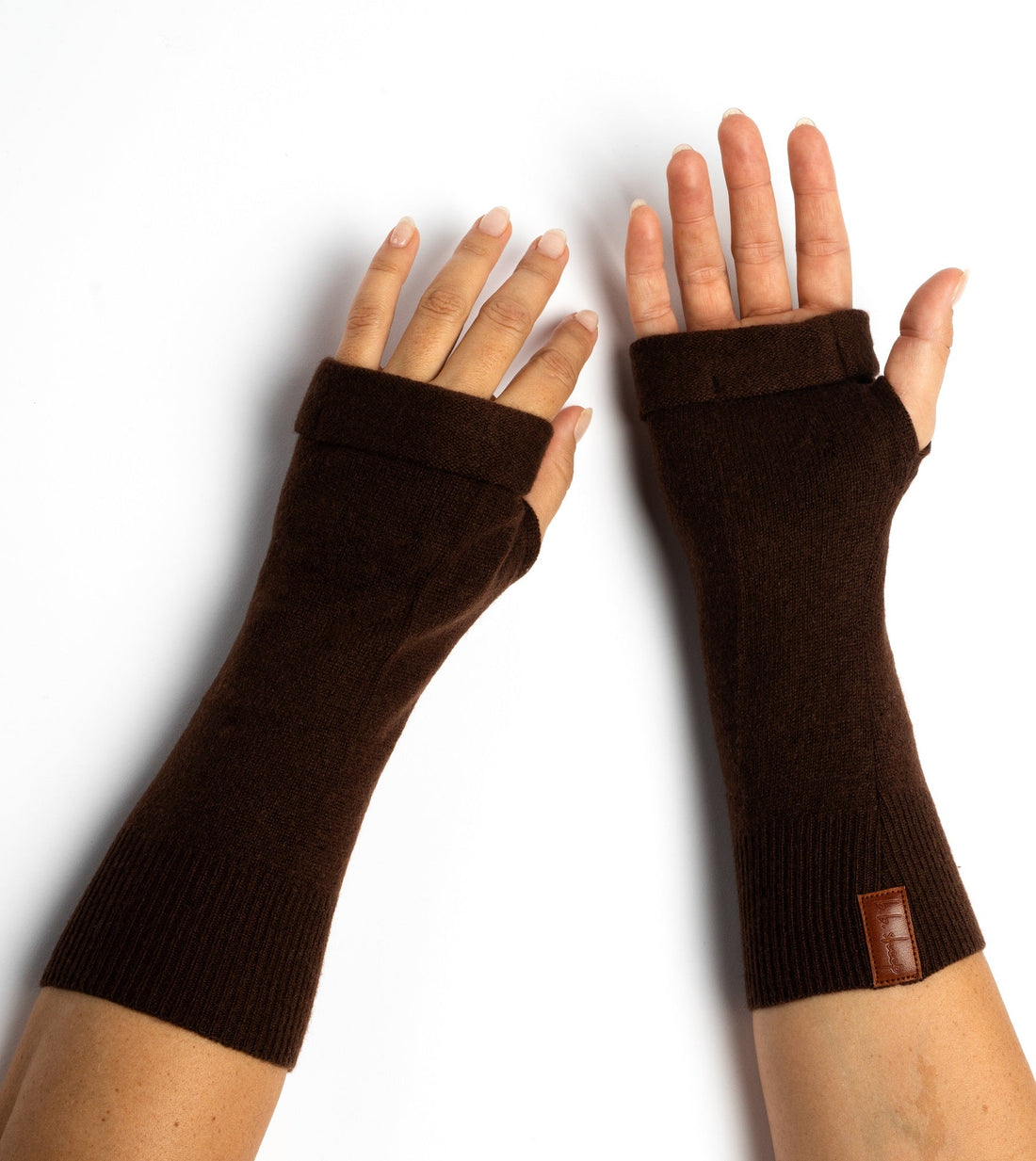 Lambskin + Cashmere Pop-top, Fingerless Gloves - The Birch Store