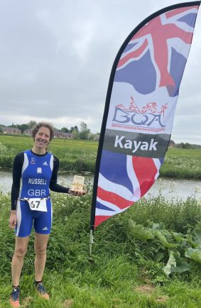 HELEN Russell won gold at the European Middle Distance Quadrathlon Championships