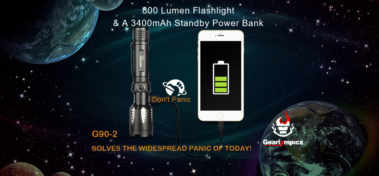 G90-2 the Power Bank Flashlight Gearlympics Flashlight