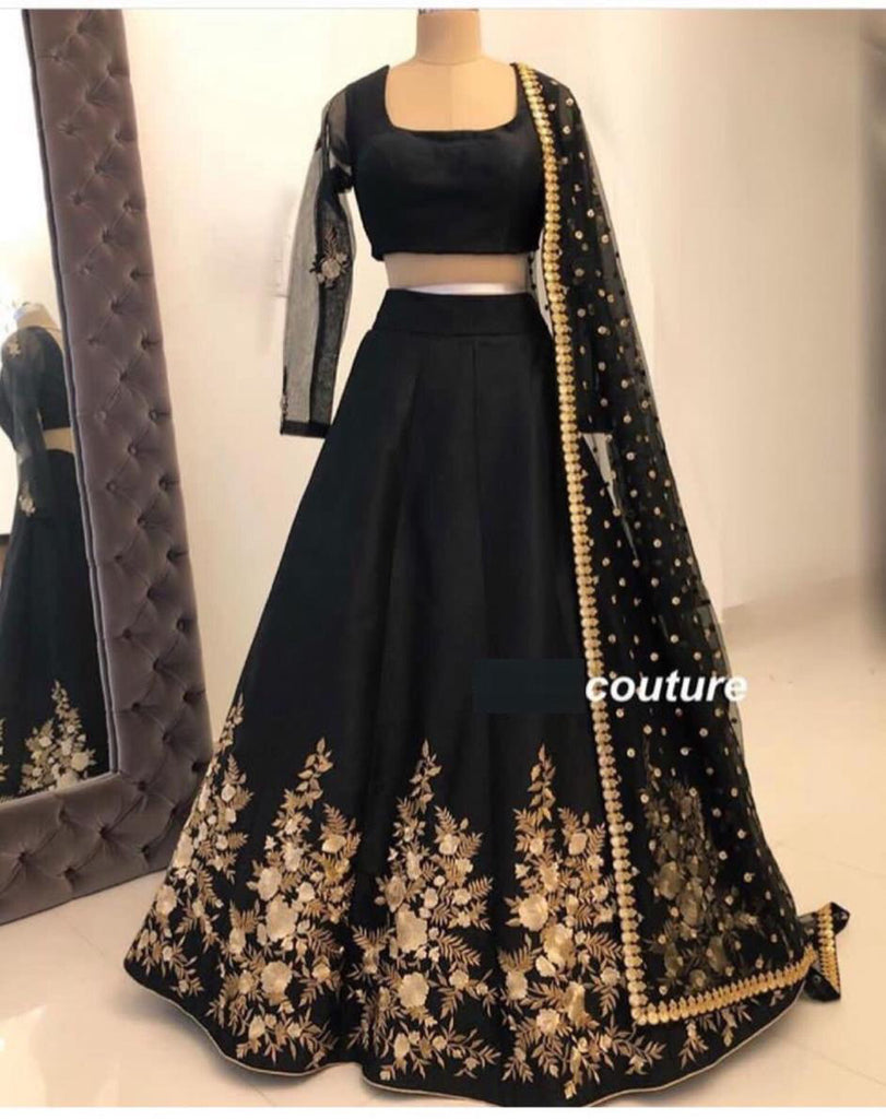 black designer lehenga