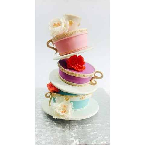 MY BAKER Top 25 Inspirational Baker Awards - @davidcorsencakes - A set of teapots and plates appear to balance and wobble 