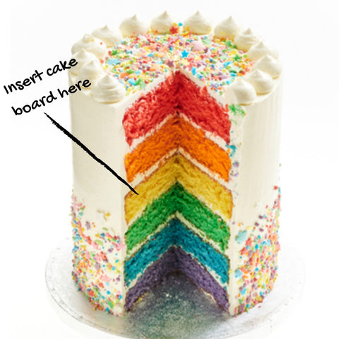The perfect place to hide a cakeboard inside your tall cake, giving you the perfect portion