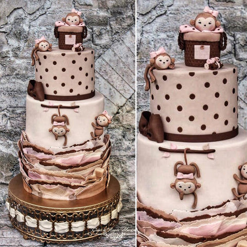 MY BAKER Top 25 Inspirational Baker Awards - @cakesbyangelamorrison - A multi tiered cake, complete with some cheeky monkeys swinging around
