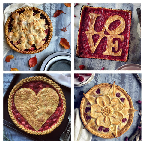 MY BAKER Top 25 Inspirational Baker Awards - @jojoromancer - Four delicious home baked pies on an equally awesome looking backdrop