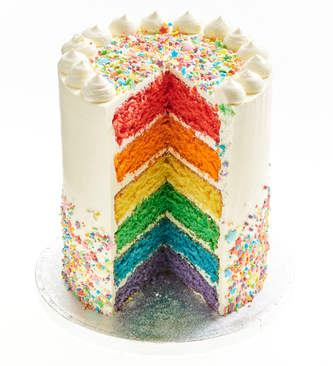 Tall rainbow cake