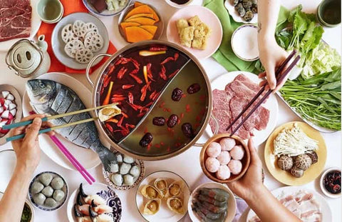 Chinese Steamboat or Hot Pot meal for Chinese New Year