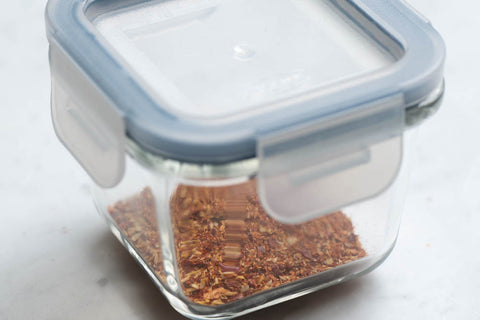 chilli flakes in an airtight container