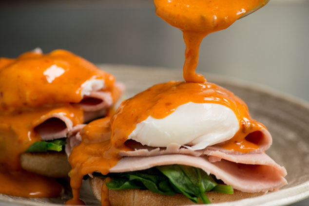 Eggs Benedict with Nduja Hollandaise