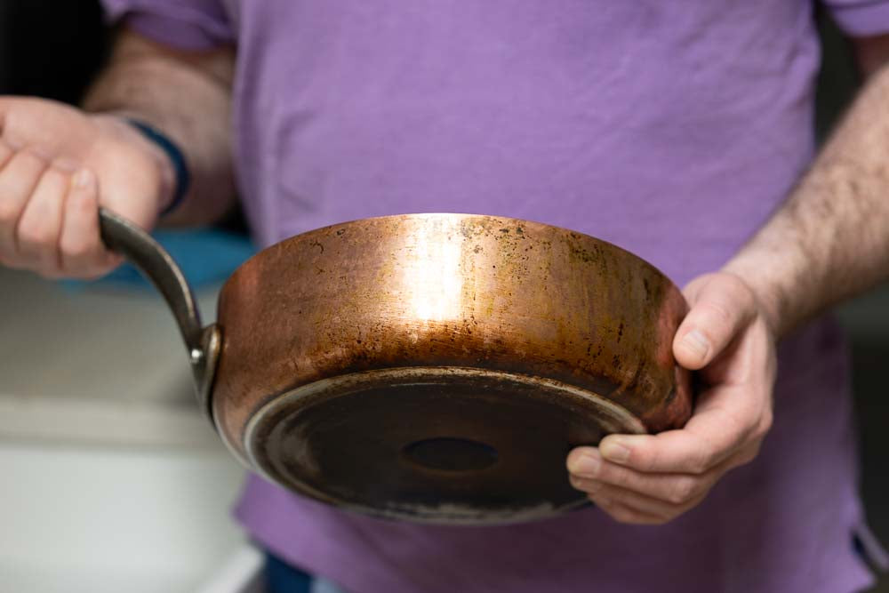 dirty cast iron pan