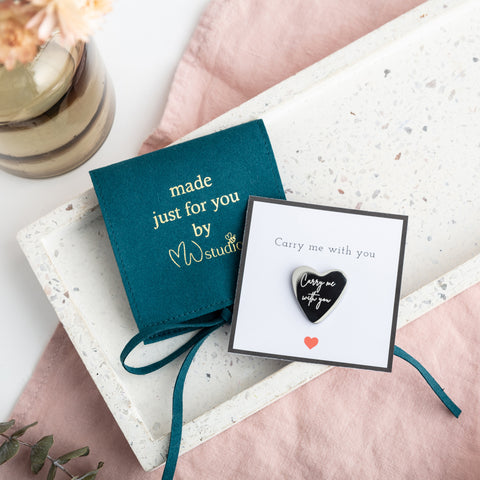 Personalised Engraved Silver Pocket Heart