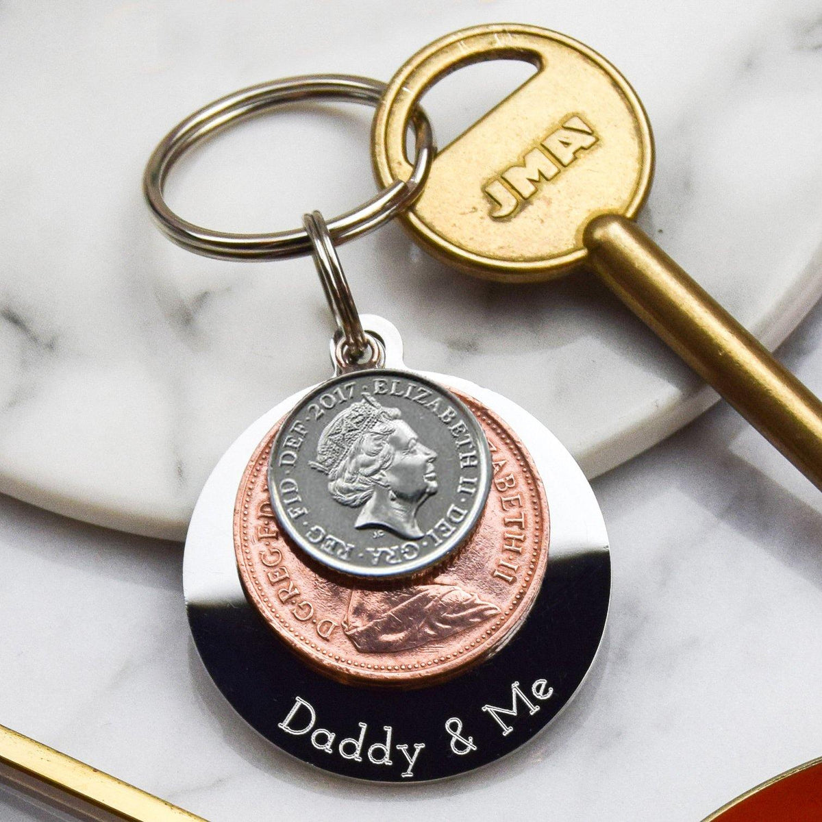 daddy and me keyring