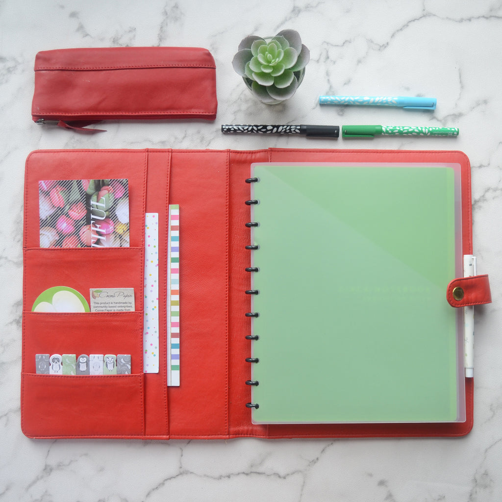 READY to SHIP- ALDO A4 Note Book Holder in Red