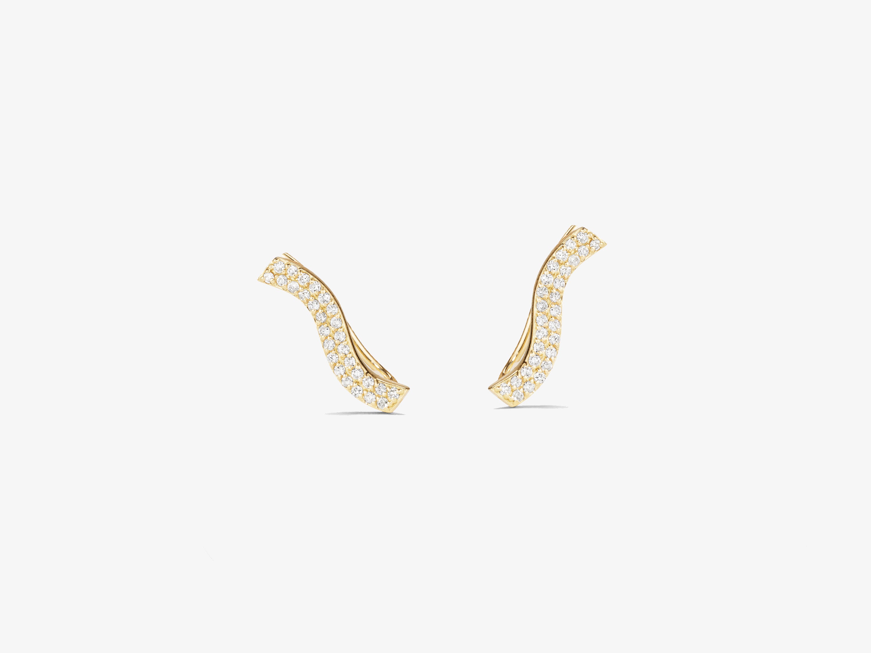 Infinity Curved Double Line Diamond Pave Ear Climber (Pair)