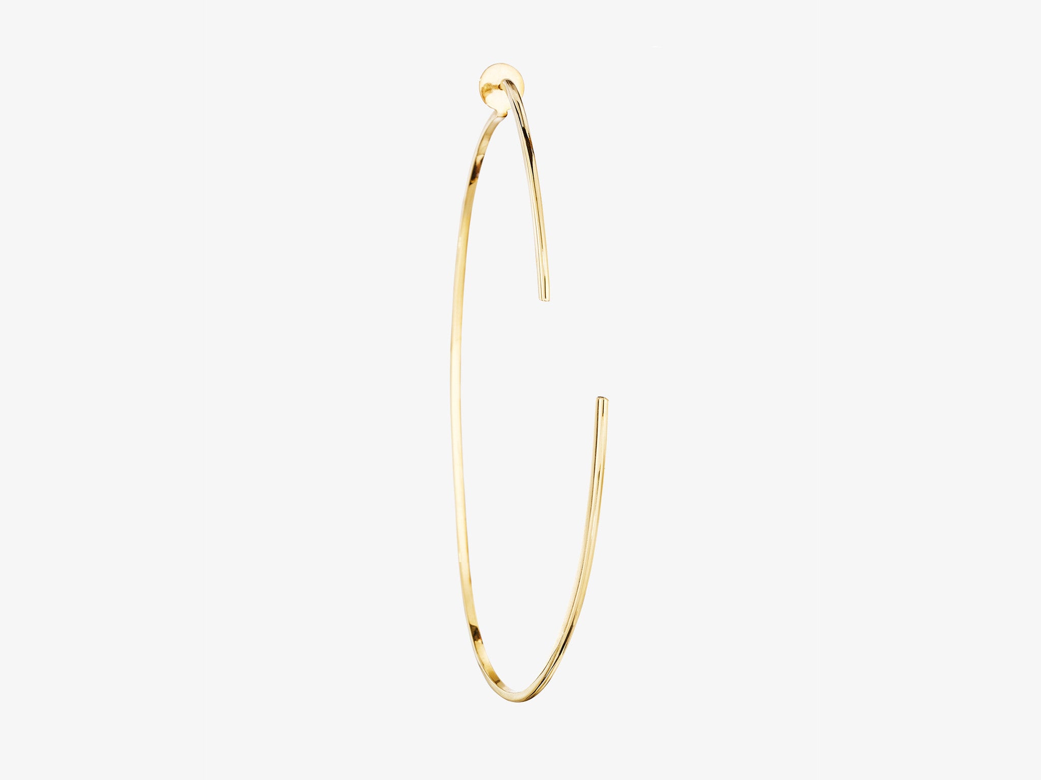 Sans Pav  Large Open Oval Two Part Hoop Earrings