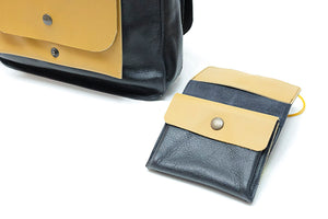 Handbag and purse black leather