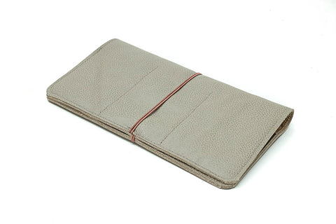 Beige handmade leather checker holder