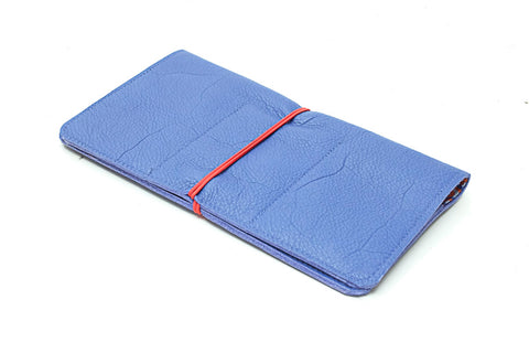 Blue leather checkbook holder