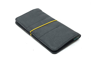 checkbook black leather long