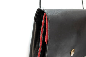 Small crossbody handbag leather black