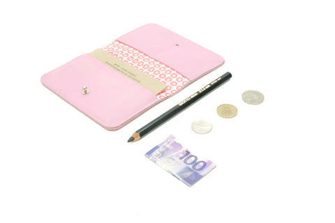 Wallet pink leather women