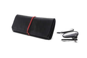 Leather eyeglass case black