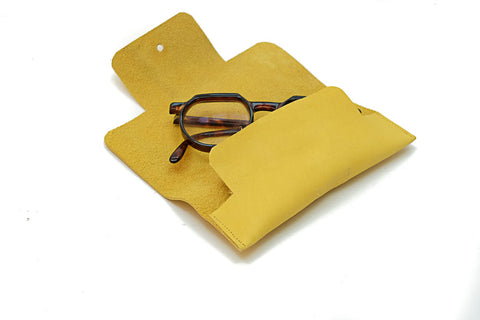 Yellow Leather Spectacle case