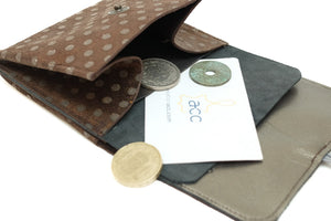 Large polka dot wallet brown