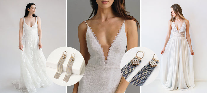 Plunge Bridal Gown Earrings