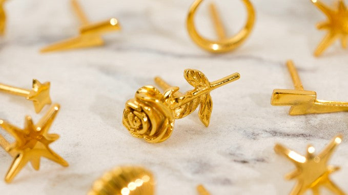 Gold Vermeil Feminine Earrings