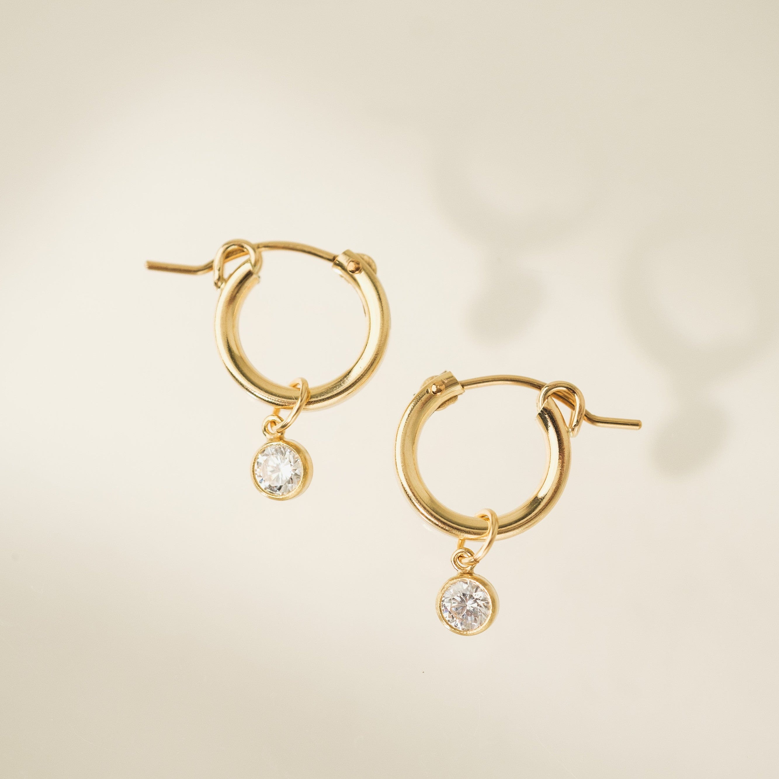 Image of April Birthstone Gold-Filled Hoop Earrings