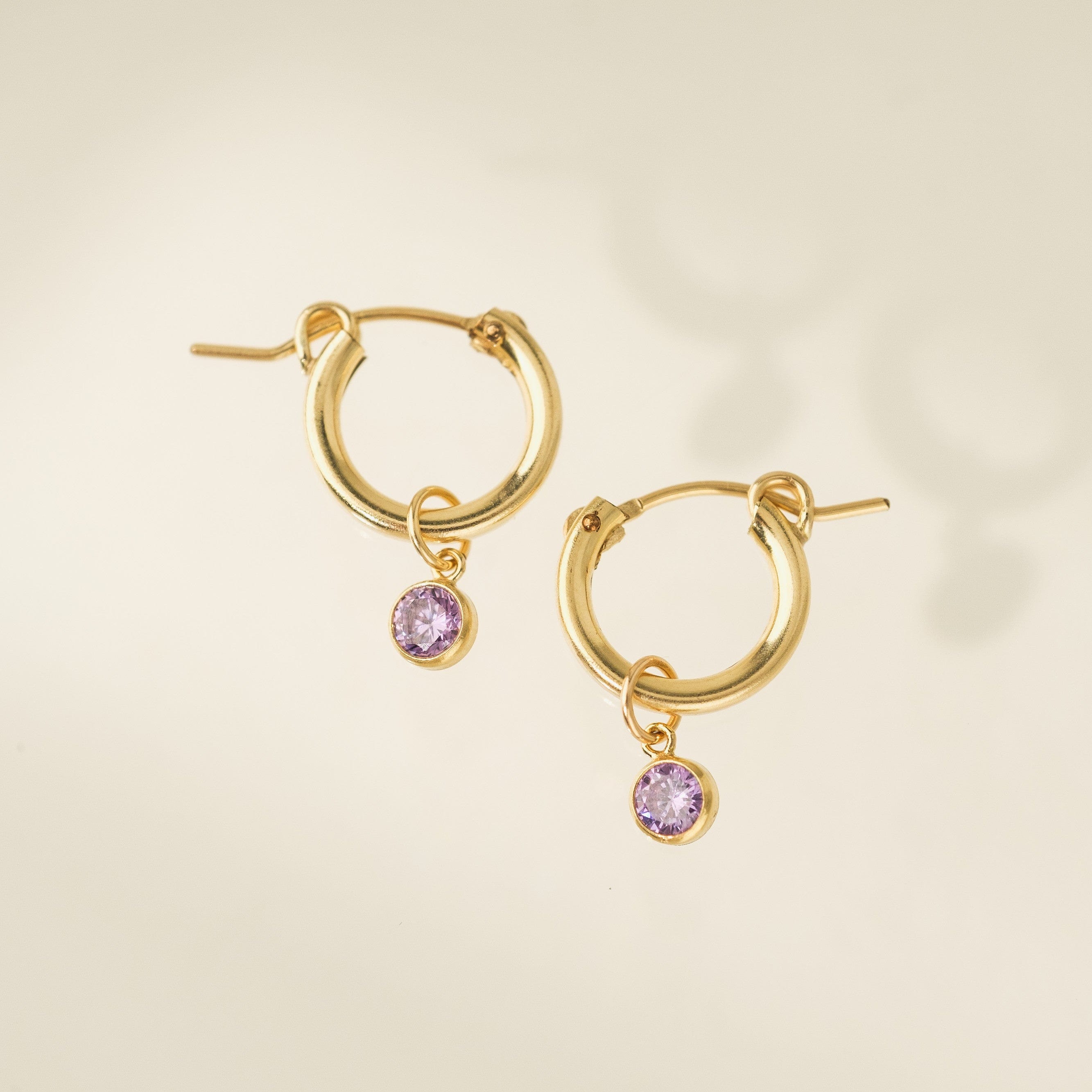 Image of June Birthstone Gold-Filled Hoop Earrings