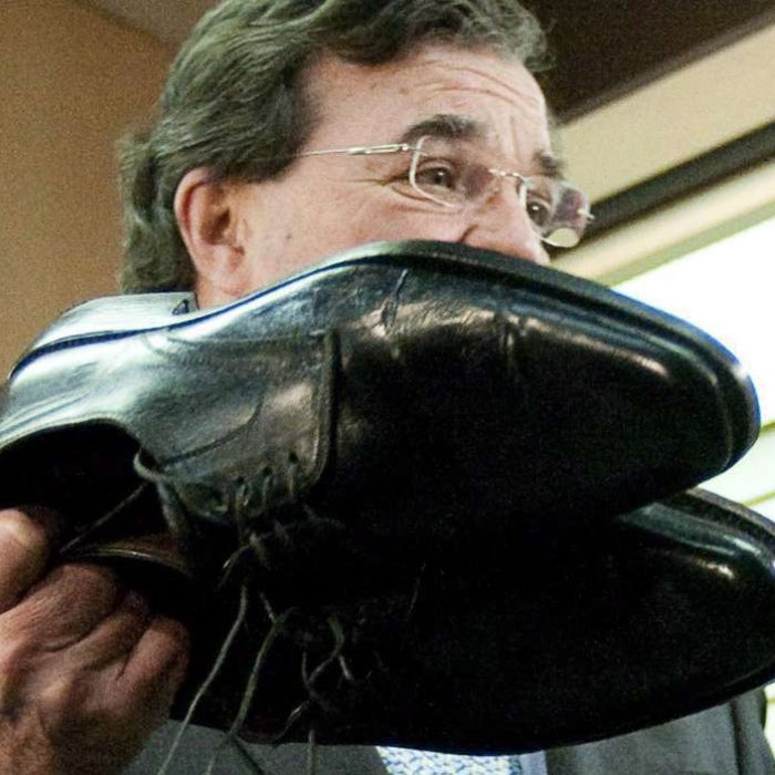 Jim Flaherty and his resoled 2008 Budget Day Shoes