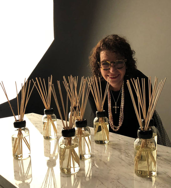 Helen Armstrong with collection of diffusers
