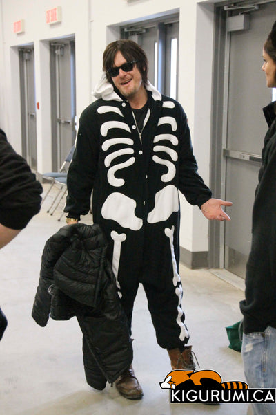 Norman Reedus with his full skeleton kigurumi
