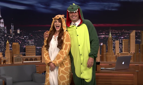 Meghan Trainor and Jimmy Fallon in Kigurumi