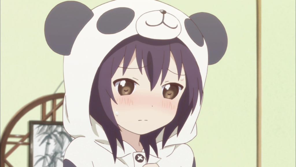 Panda kigurumi feeling shy