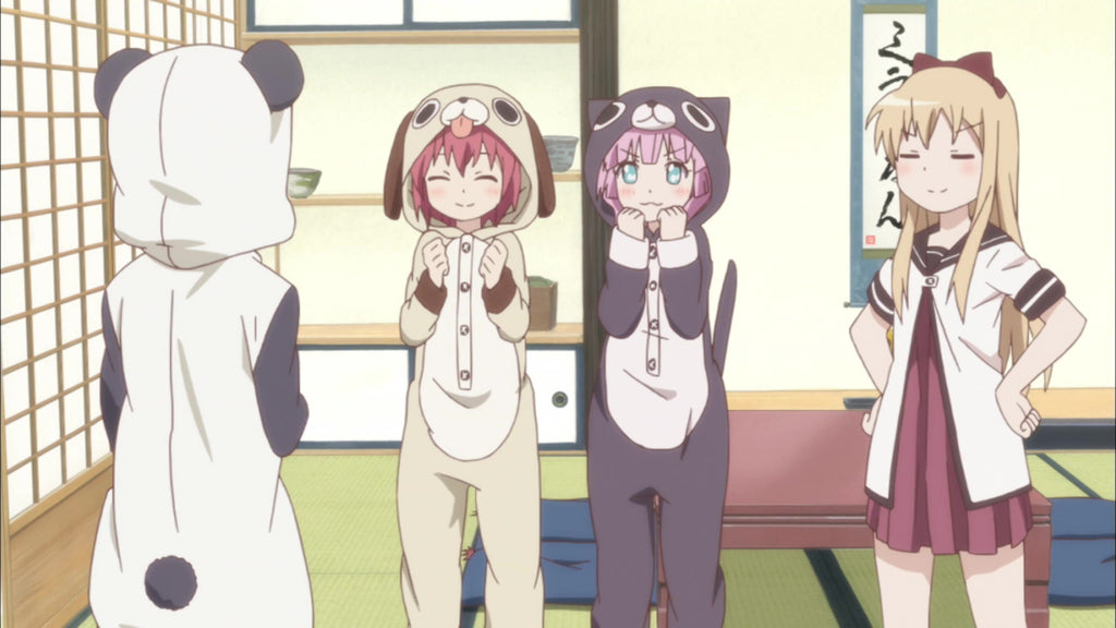 animal kigurumi having a joyful conversation