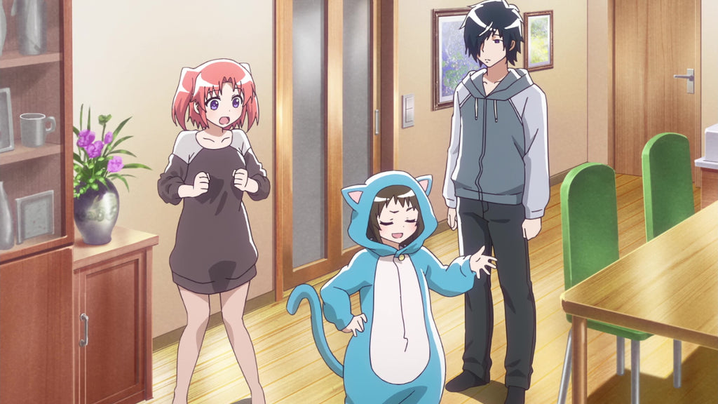 cat kigurumi explaning with her friends