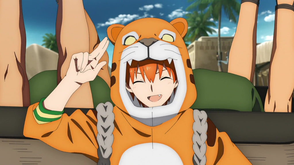 tiger kigurumi saying hello to everyone