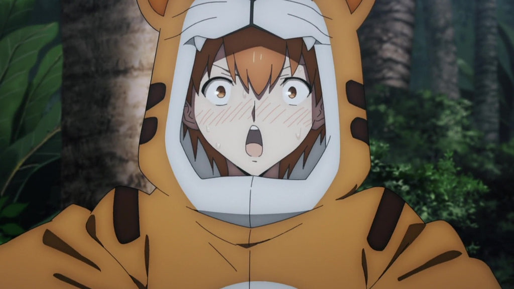 animal kigurumi shocked after seeing someone